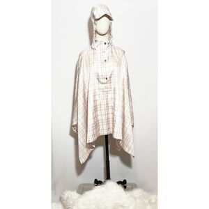 Burberry | Pink Tartan Rain Slicker Poncho folds into carry bag